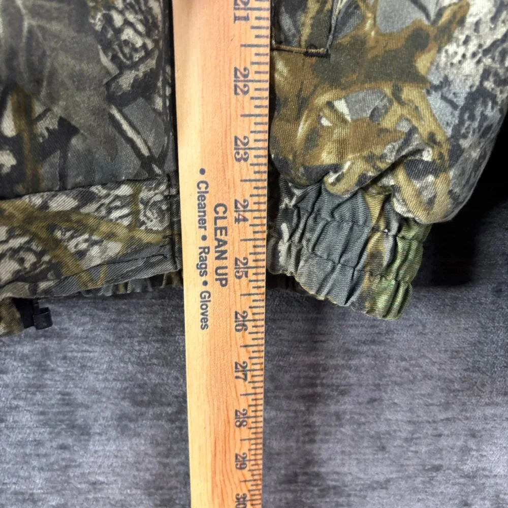 Outdoor Country Camo Bomber Jacket Men Large Green Tree Leaf Hunting Western